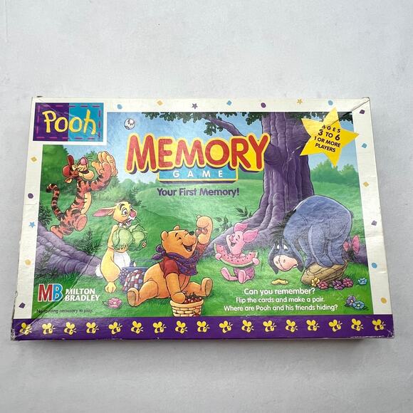 Vintage 1996 Winnie The Pooh Edition Memory Game Milton Bradley - Picture 1 of 9